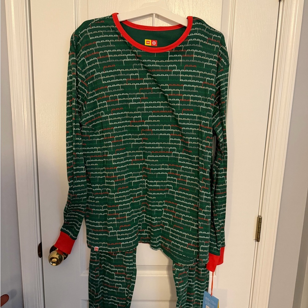 Lego x Target Brick Pattern Pajama Set in Green and Red